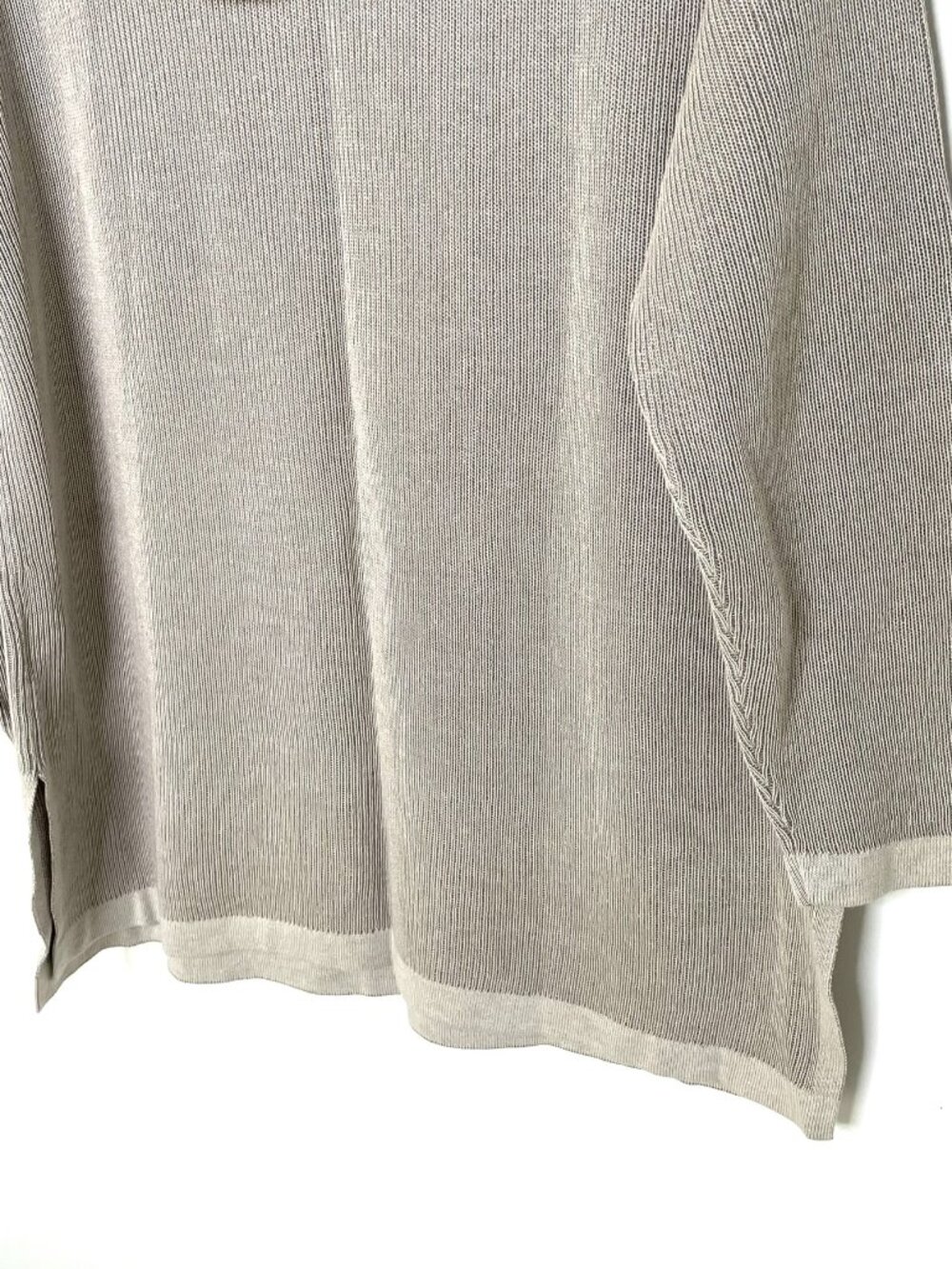 Sweater | J Jill Cotton Rayon Knit Hoodie Tunic Beige XL | Soft Minimalist Light - Picture 9 of 11